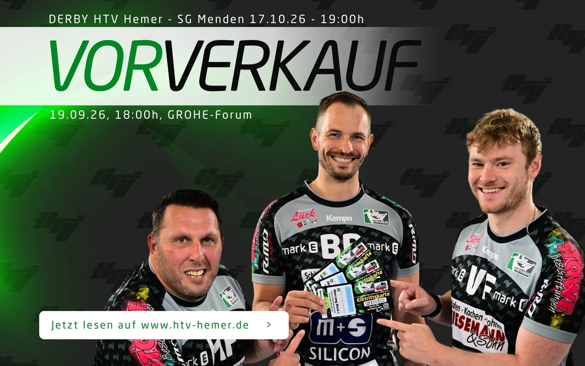 Nächster Vorverkaufstermin Derby HTV-SG Menden