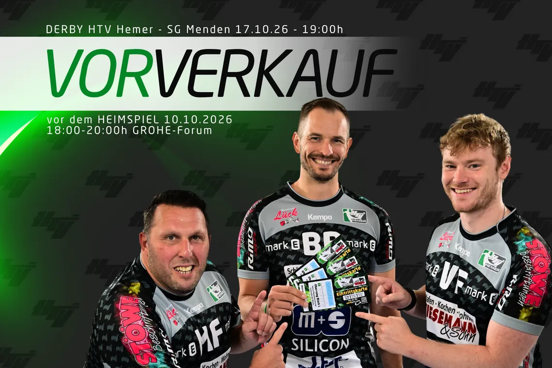 Foto zum Newsartikel VVK Termin DERBY u. Online Reservierung möglich